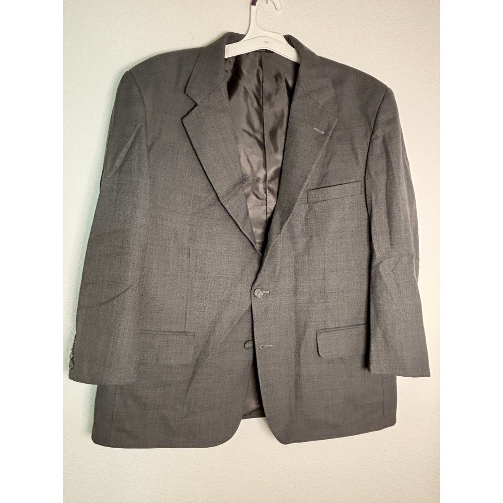 Domenico‎ Mens Gray Micro Check Two Button Blazer Sport Coat Jacket RN17220